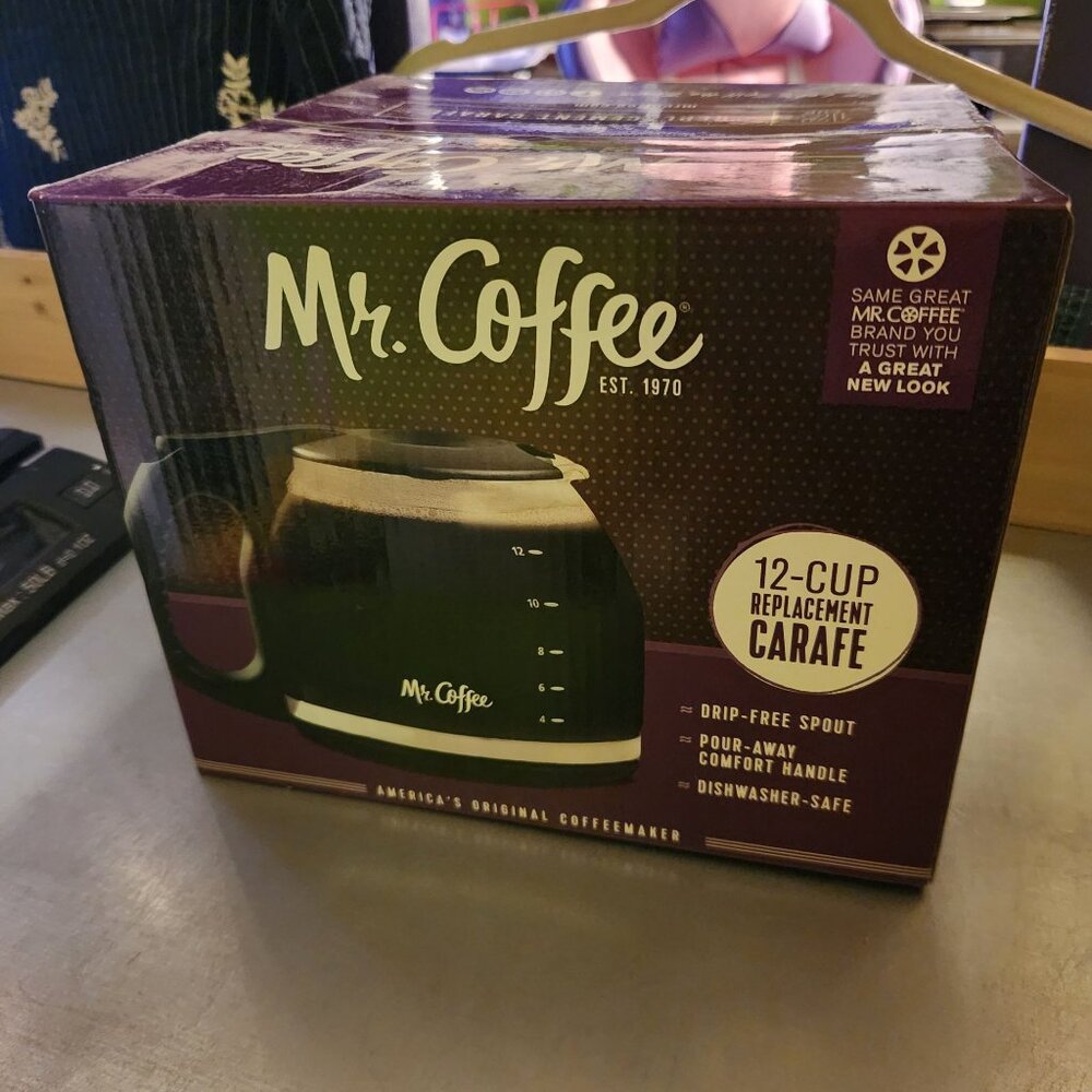 New! Mr. Coffee 12-Cup Replacement Carafe Drip-Free Spout Dishwasher Safe
